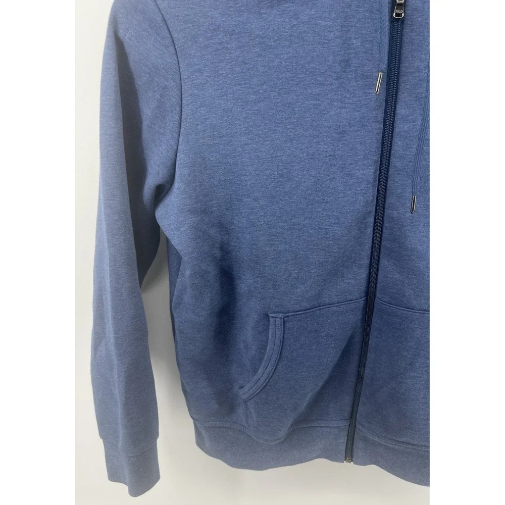 Polo Ralph Lauren Full Zip Hoodie Sweatshirt Large Heather Blue Mens Cott/Poly